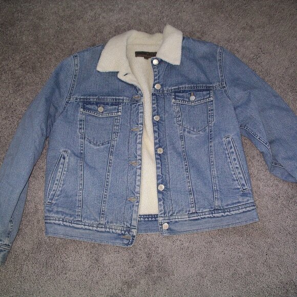 Jones Jean Jacket Mens Medium with Sherpa lining - Picture 1 of 9